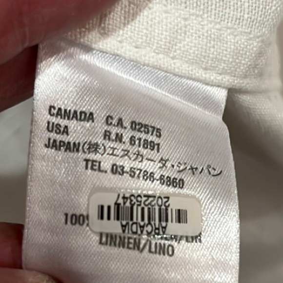 Escada Sport off White Utility linen button down top, size 34 - Picture 10 of 10